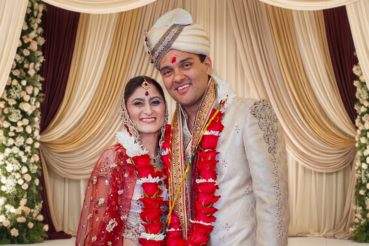 Bride and groom wedding portrait