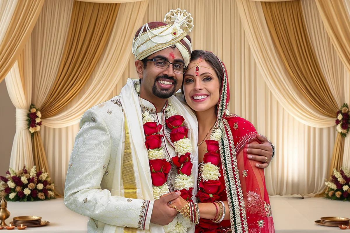 Gujarati wedding couple portrait