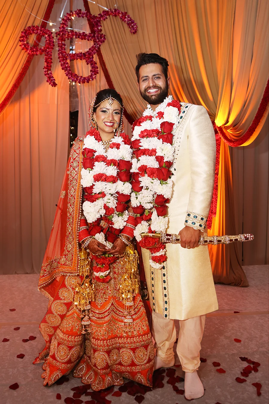Hindu wedding couple portrait in New York and New Jersey