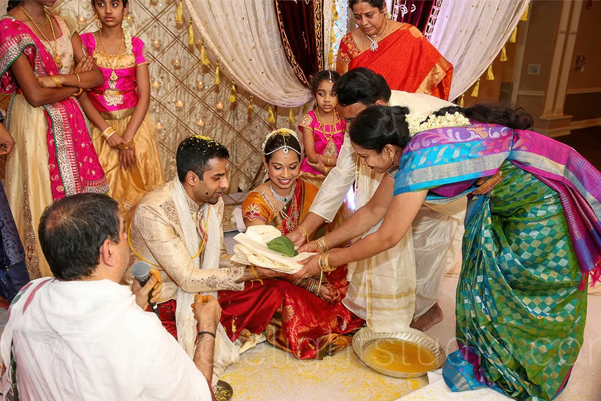 Hindu wedding family blessings