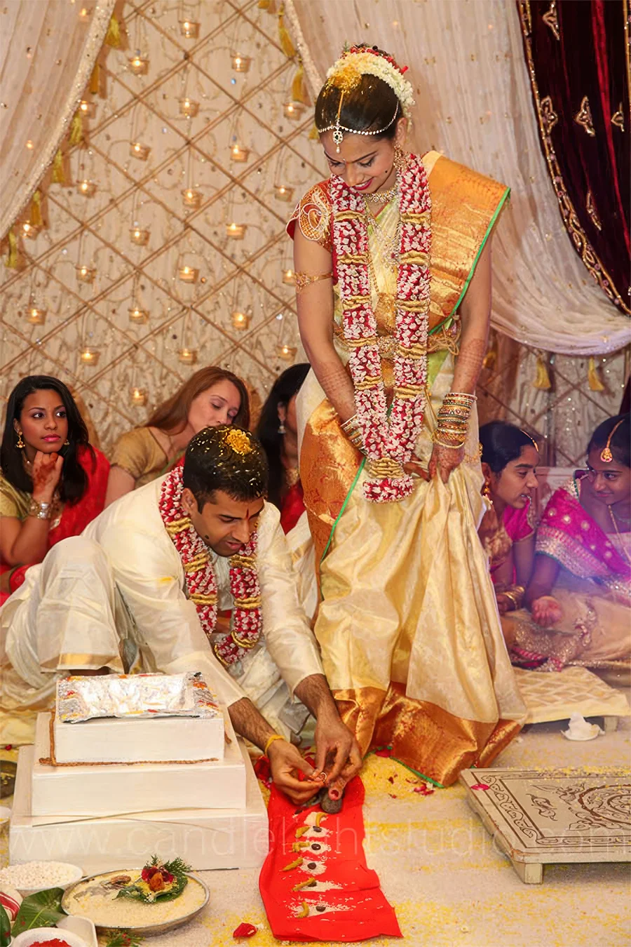 Hindu Saptapadi ceremony moment