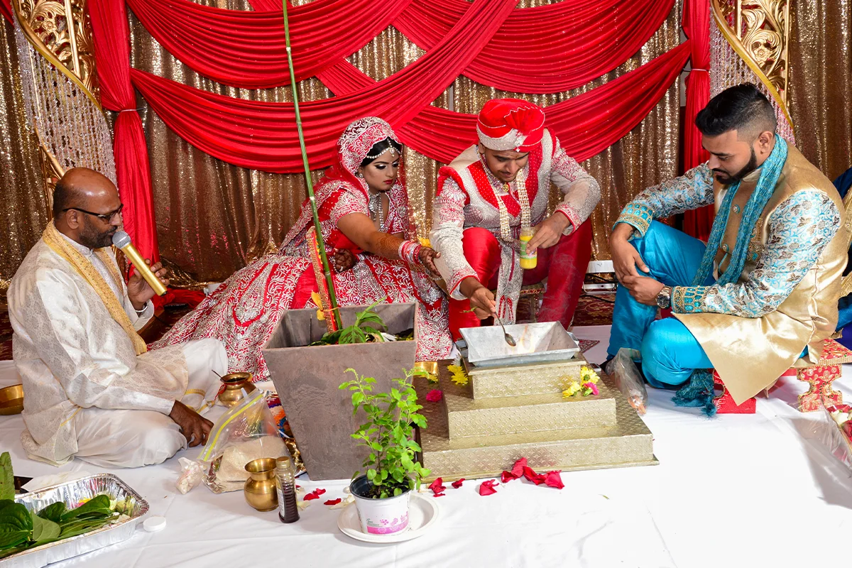 Indo-Guyanese wedding mandap ceremony