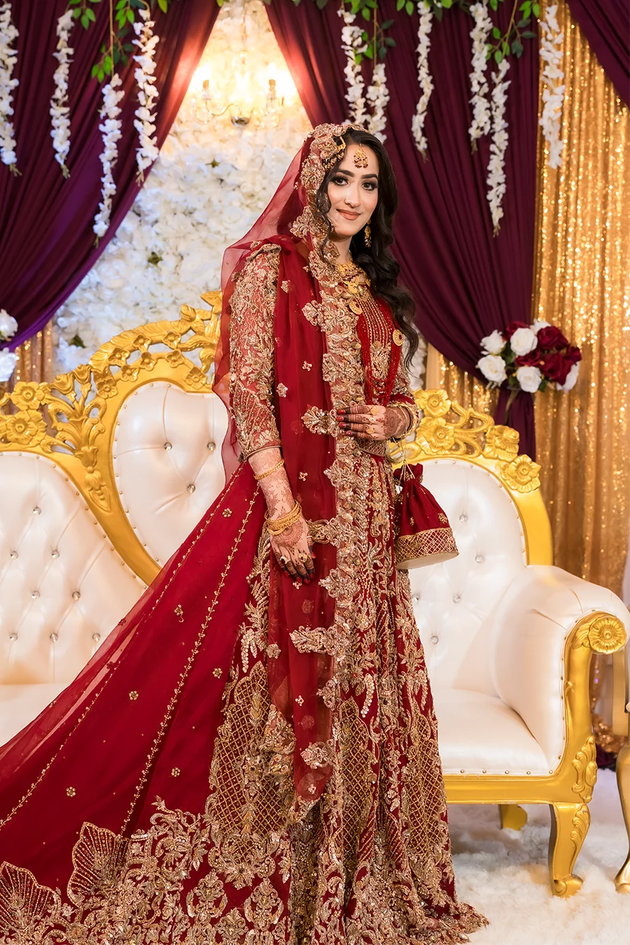 Muslim bride getting ready portrait