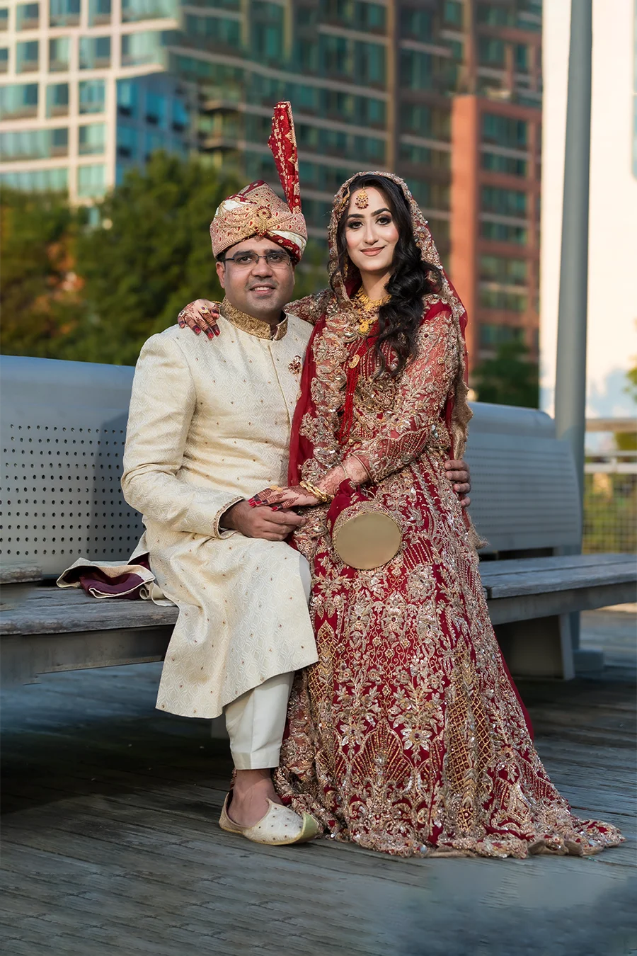 Muslim wedding couple portrait