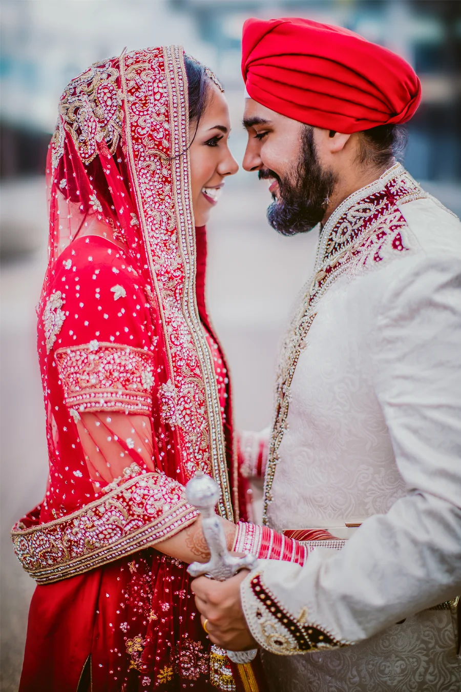 Sikh wedding couple portrait in New York and New Jersey