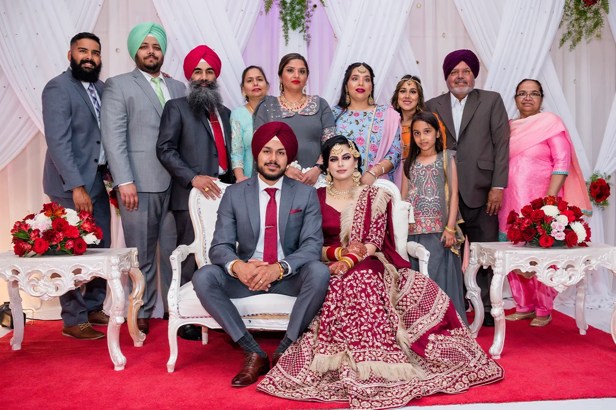 Sikh wedding family portraits