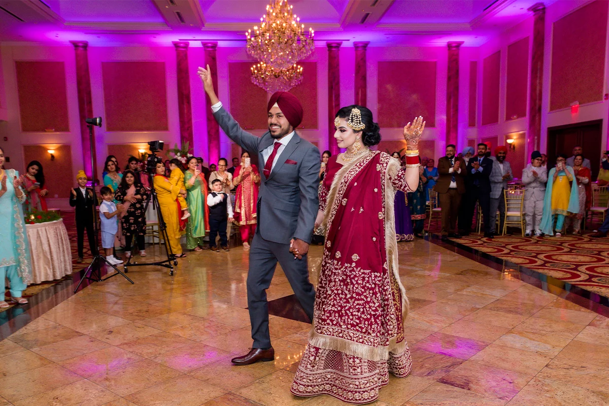 Sikh wedding reception entrance