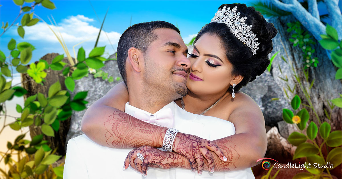 A beautifully composed artistic shot from a Guyanese wedding.