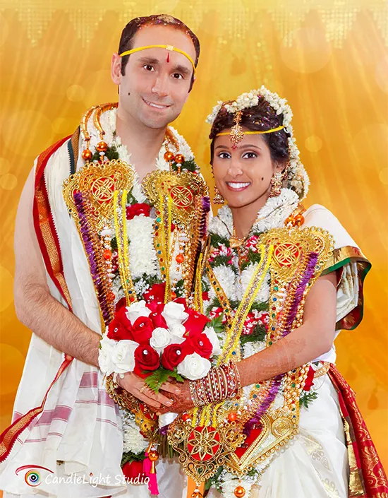 Traditional South Indian wedding rituals are captured beautifully.